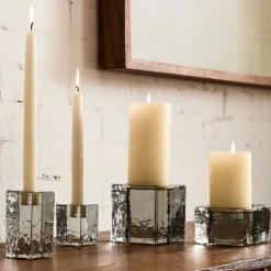 Cast Glass Pillar Holders