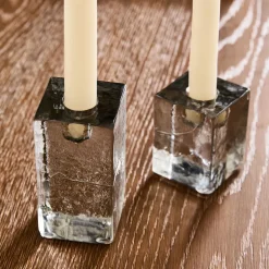 Cast Glass Taper Holders