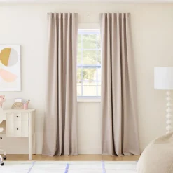 Chambray Tack Stripe Blackout Curtain