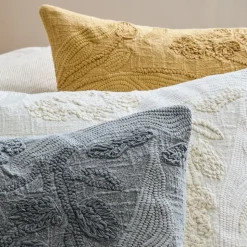Chunky Embroidery Floral Pillow Cover