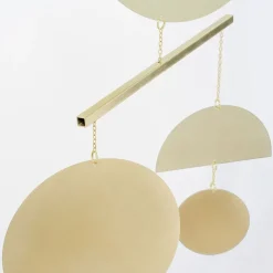 Circle & Line Swivel Mobile, Brass