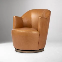 Citrino Petite Leather Swivel Chair