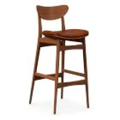 Classic Café Dining Stool Vegan Leather Cushion