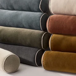 Classic Cotton Velvet Bolster Pillow