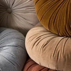 Classic Cotton Velvet Tufted Round Pillow