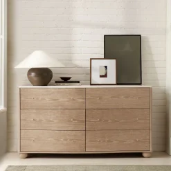 Clementine Marble 6-Drawer Dresser (60")