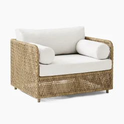 Coastal Outdoor Lounge Chair & Ottoman Set