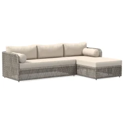 Coastal Outdoor 2-Piece Chaise Sectional Cushion Covers