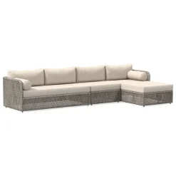 Coastal Outdoor 3-Piece Chaise Sectional Cushion Covers