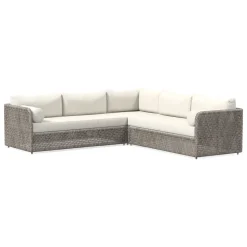 Coastal Outdoor 3-Piece L-Shaped Sectional Cushion Covers