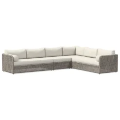 Coastal Outdoor 4-Piece L-Shaped Sectional Cushion Covers