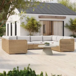 Coastal Outdoor 6-Piece U-Shaped Sectional (130")