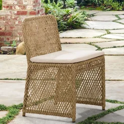 Coastal Wicker Outdoor Dining Chair (Set of 2)
