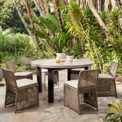 Coastal Wicker Outdoor Dining Chair (Set of 2)