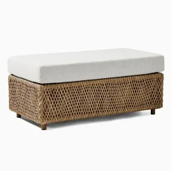 Coastal Wicker Outdoor Ottoman