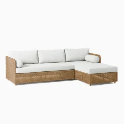 Coastal Wicker Outdoor 2-Piece Chaise Sectional (98")