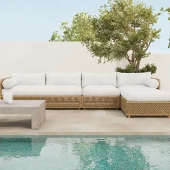 Coastal Wicker Outdoor 3-Piece Chaise Sectional (130")