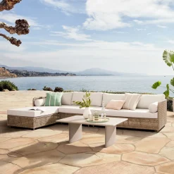 Coastal Wicker Outdoor 3-Piece Chaise Sectional (130")