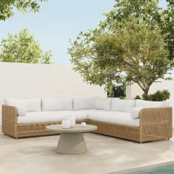 Coastal Wicker Outdoor 3-Piece L-Shaped Sectional (99")