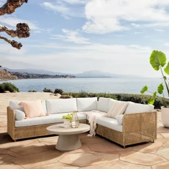Coastal Wicker Outdoor 3-Piece L-Shaped Sectional (99")