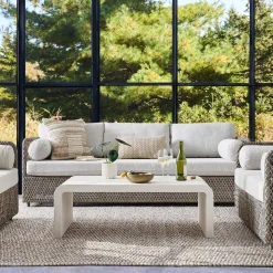 Coastal Wicker Outdoor Sofa (76"–86")