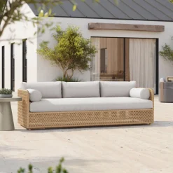 Coastal Wicker Outdoor Sofa (76"–86")