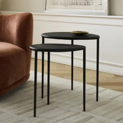 Colin King Bronze-Finished Nesting Side Tables (15.5"–19")