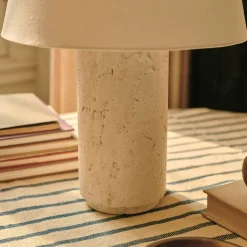 Colin King Travertine Table Lamp (20")
