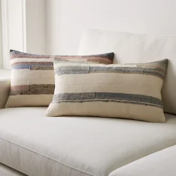 Colorblock Silk Stripe Pillow Cover