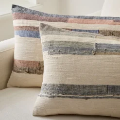 Colorblock Silk Stripe Pillow Cover