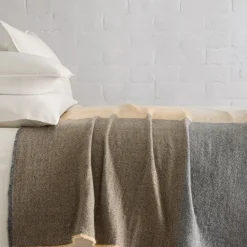 Colorblock Wool Bed Blanket