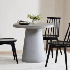 Concrete Indoor/Outdoor Pedestal Round Dining Table (32"–60")