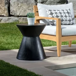 Concrete Outdoor Hourglass Side Table (17.5")