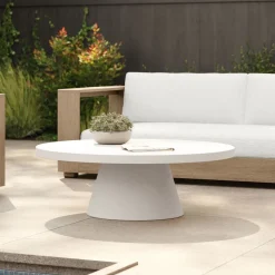 Concrete Pedestal Indoor/Outdoor Round Coffee Table (32"–44")