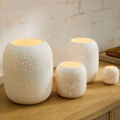 Constellation Pierced Ceramic Candleholders