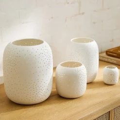 Constellation Pierced Ceramic Candleholders