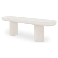 Contemporary Indoor/Outdoor Concrete Dining Bench (68")