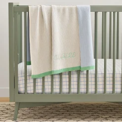 Contrast Ribbed Knit Baby Blanket