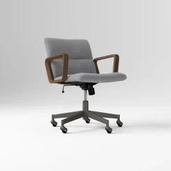 Cooper Swivel Office Chair w/ Wood Arms