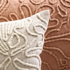 Corded Floral Pillow Cover