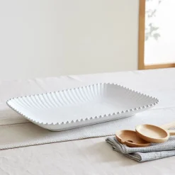Costa Nova Pearl White Stoneware Large Rectangular Platter