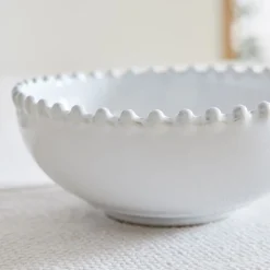 Costa Nova Pearl White Stoneware Low Bowls
