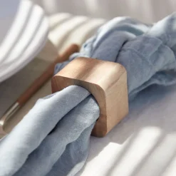 Costa Nova Square Wood Napkin Rings (Set of 4)