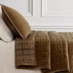 Cotton Velvet Plaid Reverse Quilt & Shams