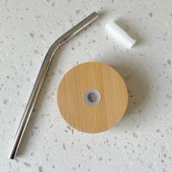 Counter Couture Bamboo Lid And Straw Set