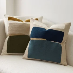 Crewel Block Art Pillow Cover