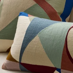 Crewel Colored Shapes Pillow Cover