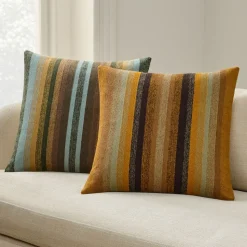Crewel Ombre Stripe Pillow Cover