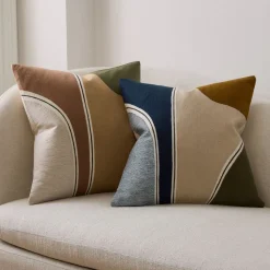 Crewel Outlined Shapes Pillow Cover