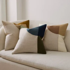 Crewel Overlapping Shapes Pillow Cover